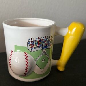 Emson 3D Baseball Coffee Mug Cup Bat Handle  Vintage Taiwan 1987 EUC